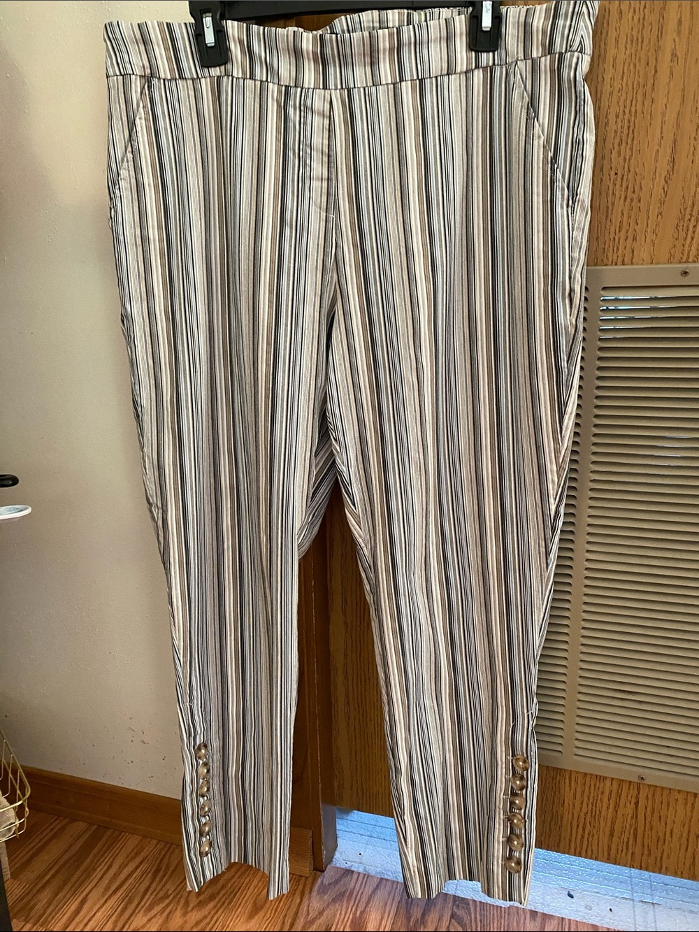 Vertical Striped Chinos in Beige, Blue, and Cream-16 Office Career